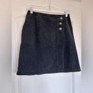 Vintage black wrap-around corduroy skirt